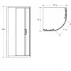 T2332AC Ideal Standard Tipica R Душевое ограждение 1/4 окружности 900x900x1850мм. Двери раздвижные. Стекло прозрачное закаленное, толщина 6мм. Италия. - Интернет магазин сантехники Екатеринбург Sannet66.Ru / Саннэт