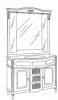 Комплект итальянской мебели для ванной комнаты в классическом стиле  Luigi XVI. Композиция мебели N4, цвет Patinato Avori (слоновая кость), фурнитура хром, без мраморной столешницы, с раковиной, L112хP57хH201 см. - Интернет магазин сантехники Екатеринбург Sannet66.Ru / Саннэт