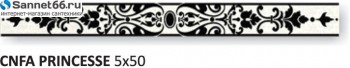 EUROPA CERAMICA FANTASY Princesse Бордюр к керамической плитке белый с черным декором, размер 5х50 см - Интернет магазин сантехники Екатеринбург Sannet66.Ru / Саннэт
